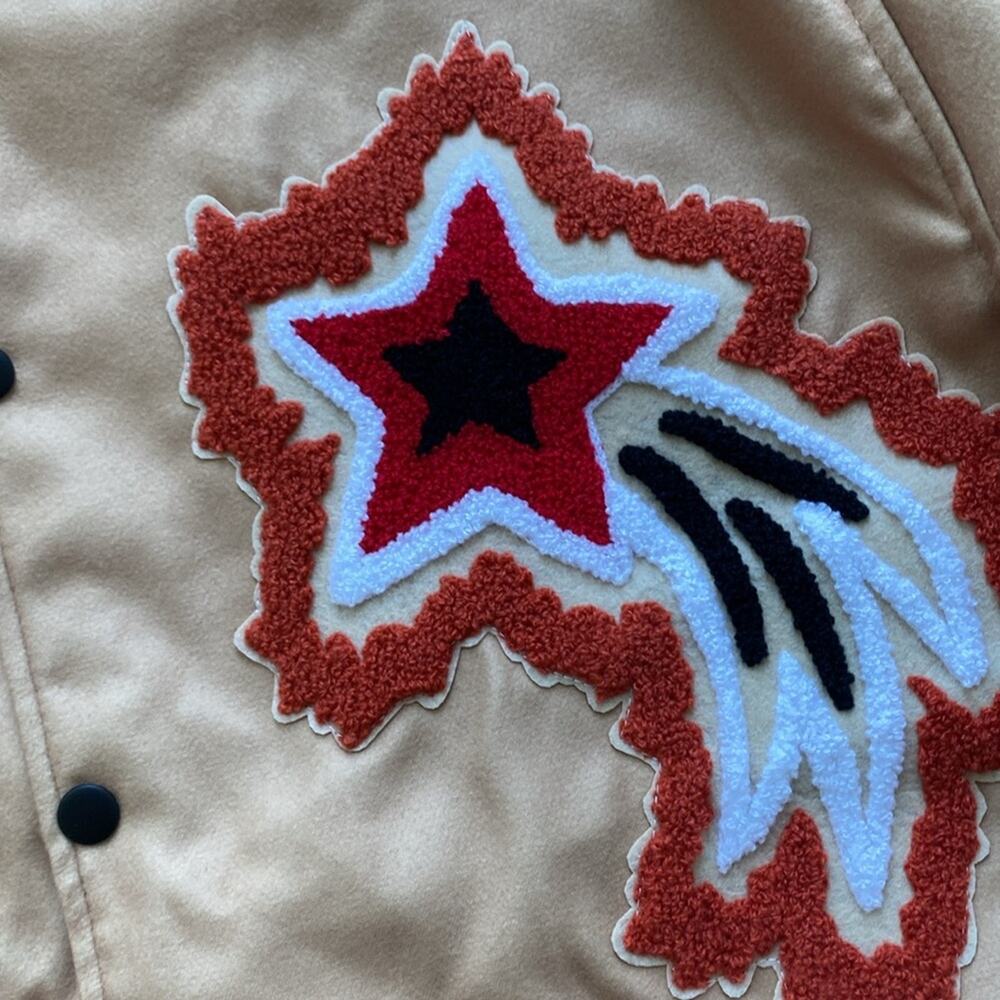 Reason Tan Bomber Jacket with Red and Black Accents - Picture 4 of 11